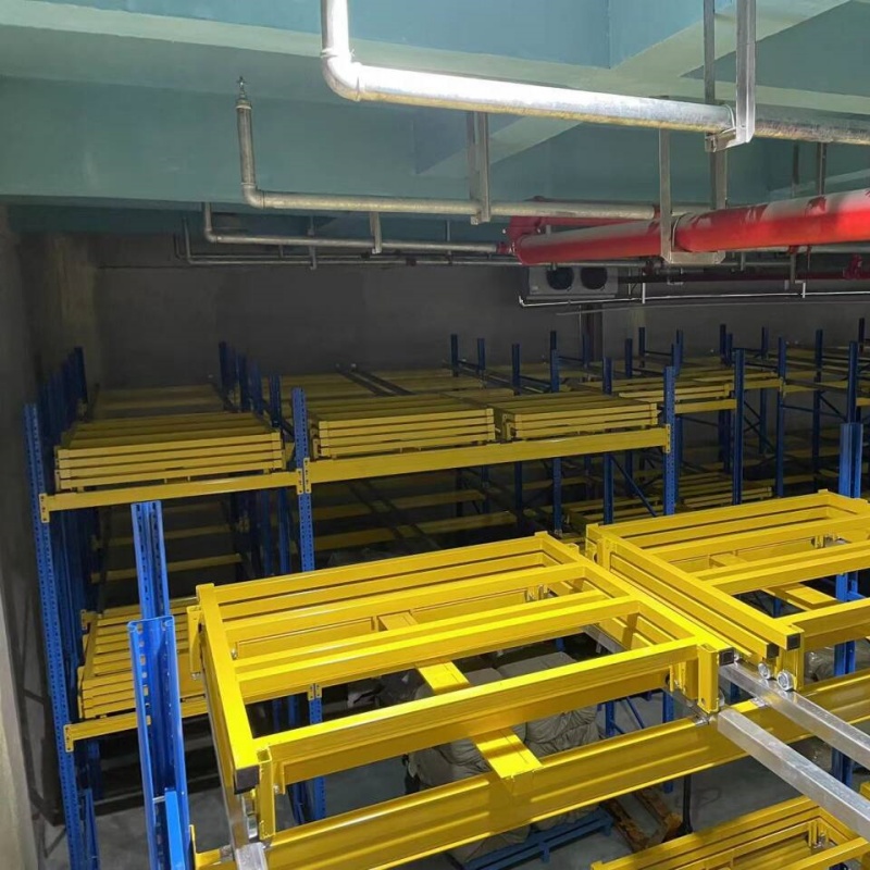 Sistema de estanterías de almacén de alta resistencia para fabricación china, estanterías apilables, estanterías de empuje para palets.