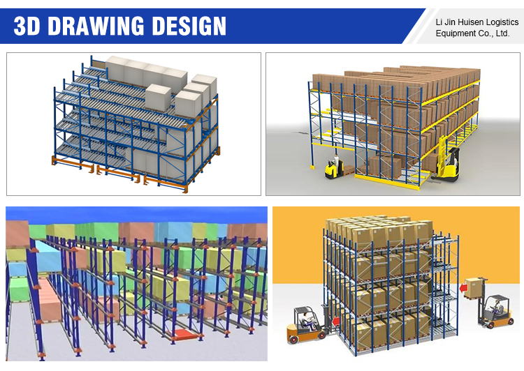 Heavy Duty Steel Sliding Shelving Warehouse Order Picking Carton Flow Rack