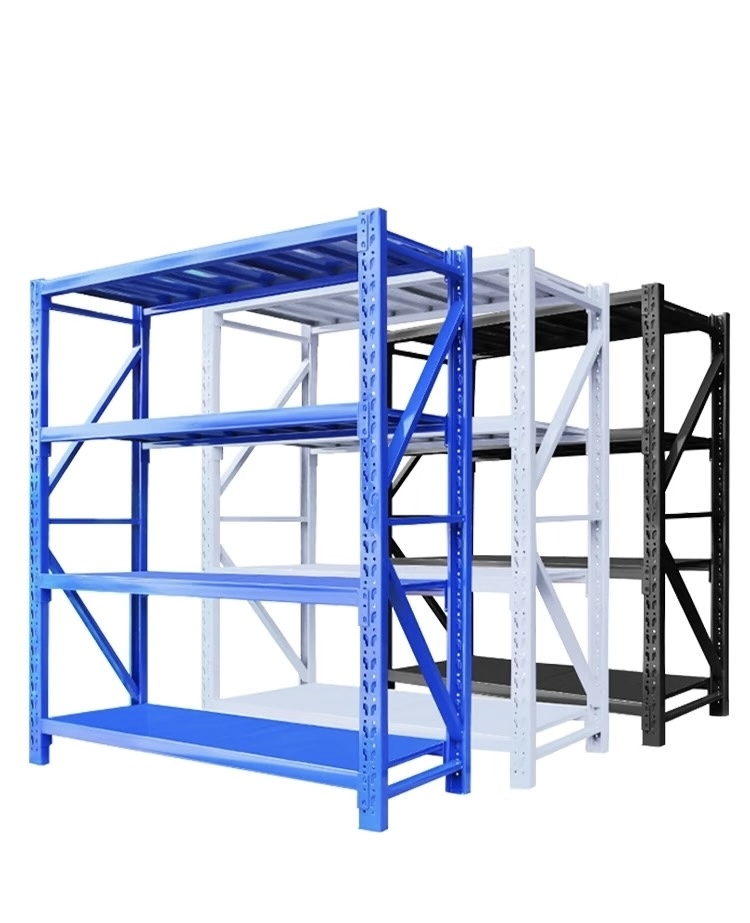 Estanterías metálicas de doble cara para supermercados, de uso ligero, 5 estantes, 400/450 mm de profundidad, 700/900/1200 mm de ancho, para montaje en suelo.
