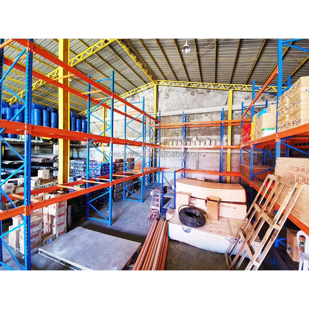 Sistema de estanterías de acero de alta resistencia de doble profundidad para palets, almacén industrial, estanterías de almacenamiento de alta densidad