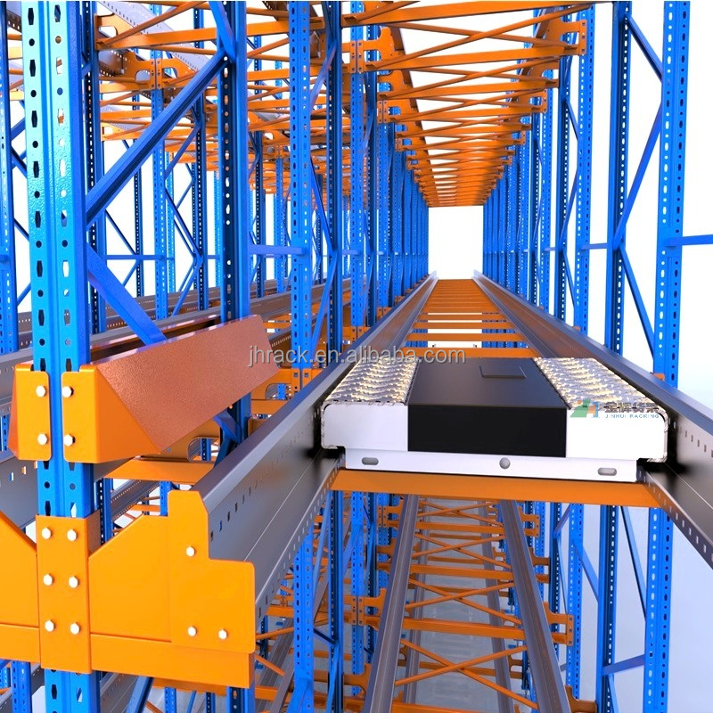 Sistema de estanterías LIFO de alta densidad para almacenamiento personalizado, estanterías galvanizadas para almacén, serie de estanterías para palets con sistema de radio-lanzadera