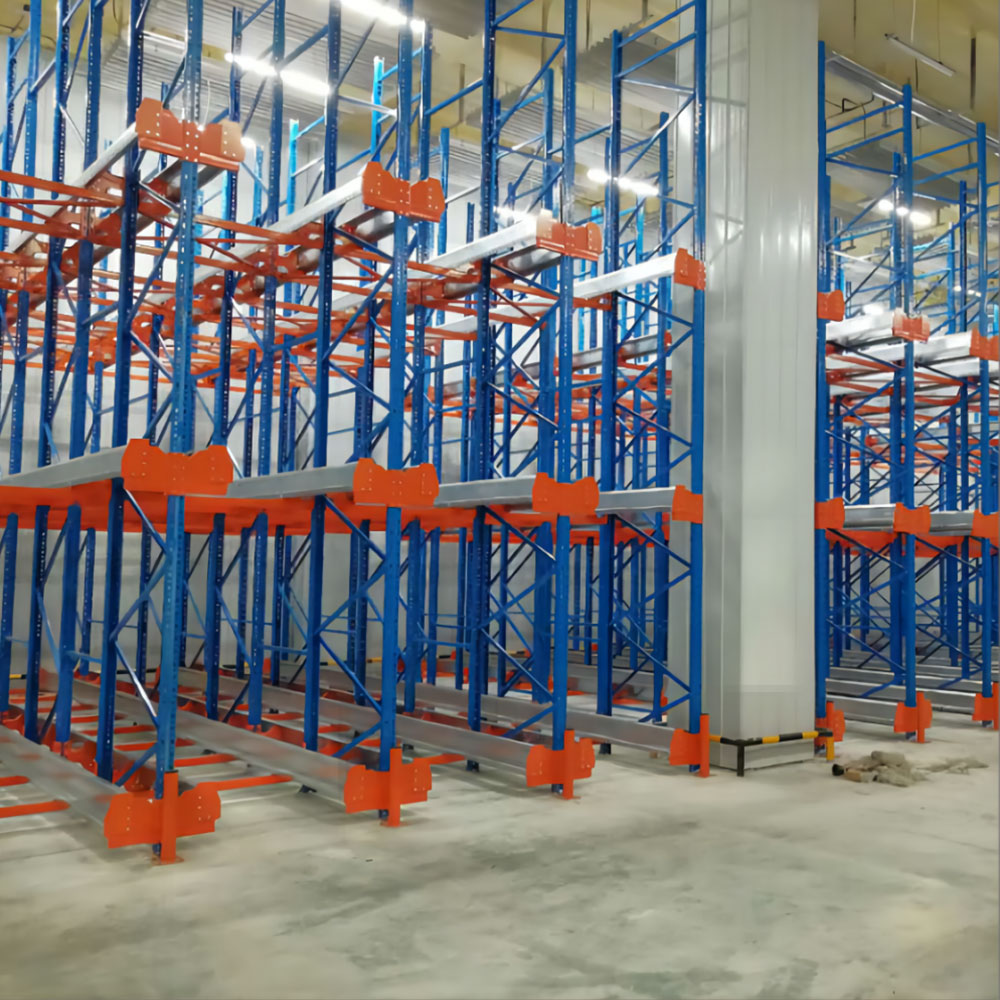 Estanterías de garaje de 4 niveles, estanterías resistentes, estanterías selectivas para palets, unidad de almacenamiento de estanterías duradera, estanterías de lanzadera para almacenes.