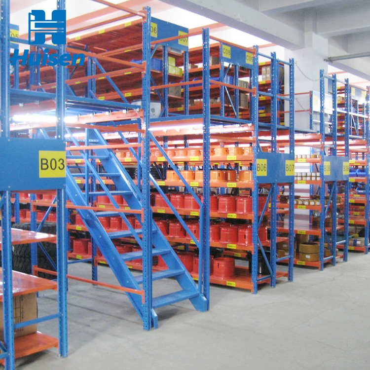 Sistema de plataforma de estanterías para entrepiso de acero de alta densidad, ático, desván, almacén, estanterías para palets, estantes apilables de alta resistencia y ajustables.