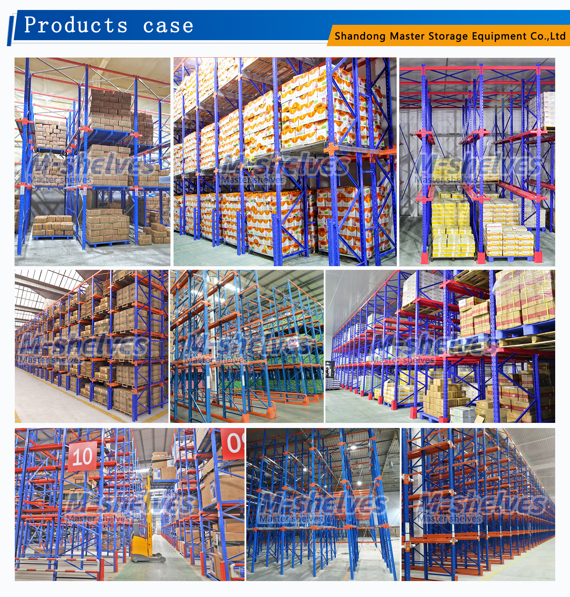 Forklift Direct Entry Design Rack Heavy Duty Drive in Through Pallet Storage Racking
