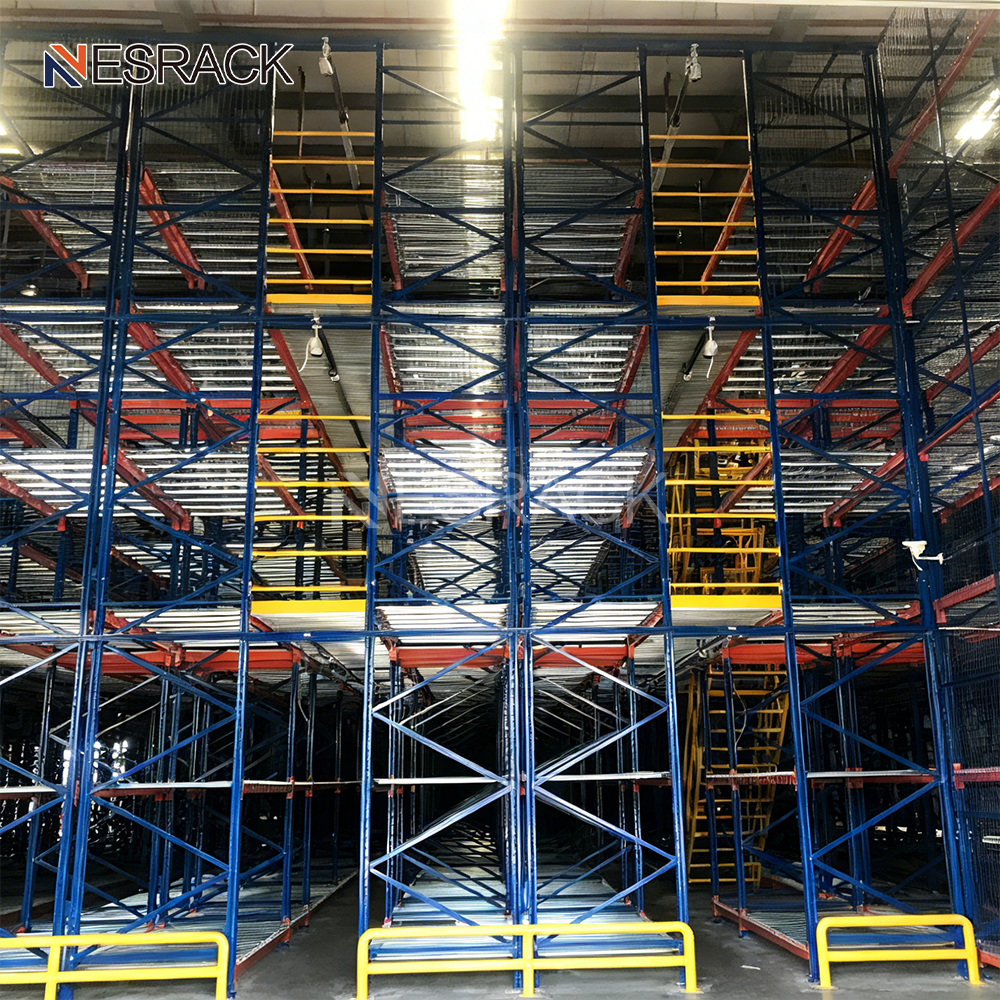 Estanterías industriales galvanizadas para almacenes, estructuras de entrepiso de acero, plataformas de estanterías para segundo piso con oficina.