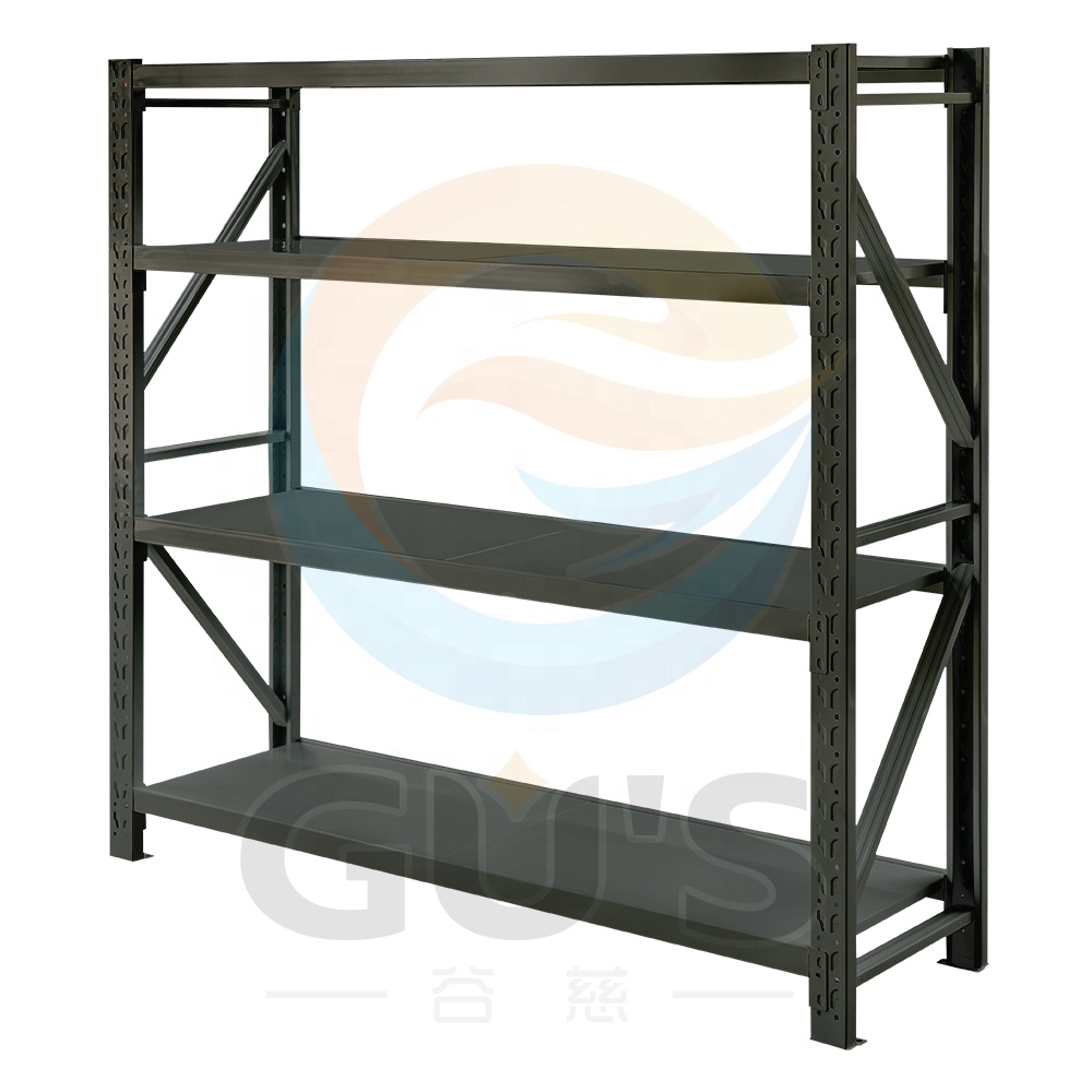 Estantería de almacenamiento ligera de acero negro desmontable de 4 niveles y 200 kg a bajo precio para almacén, sala de estar, balcón, cocina y uso doméstico.