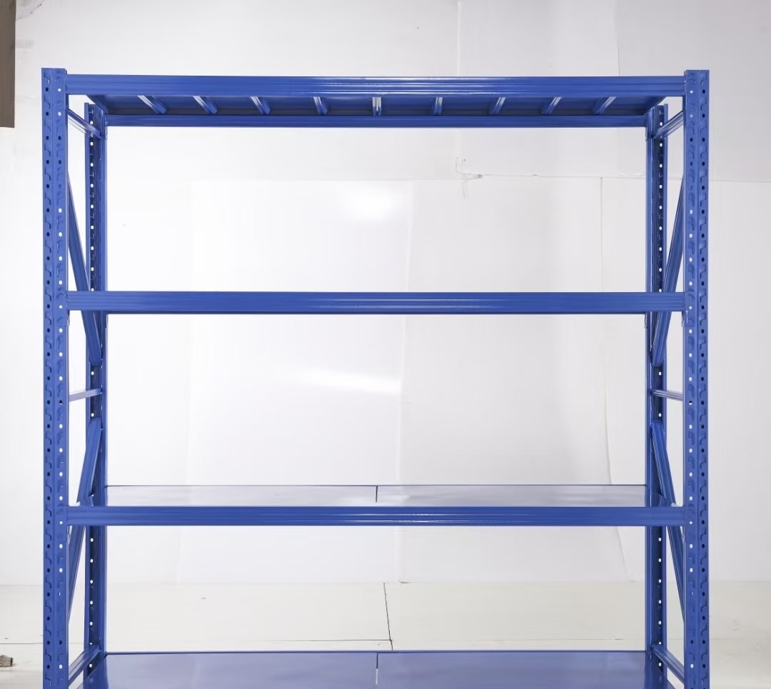 Estanterías metálicas de doble cara para supermercados, de uso ligero, 5 estantes, 400/450 mm de profundidad, 700/900/1200 mm de ancho, para montaje en suelo.