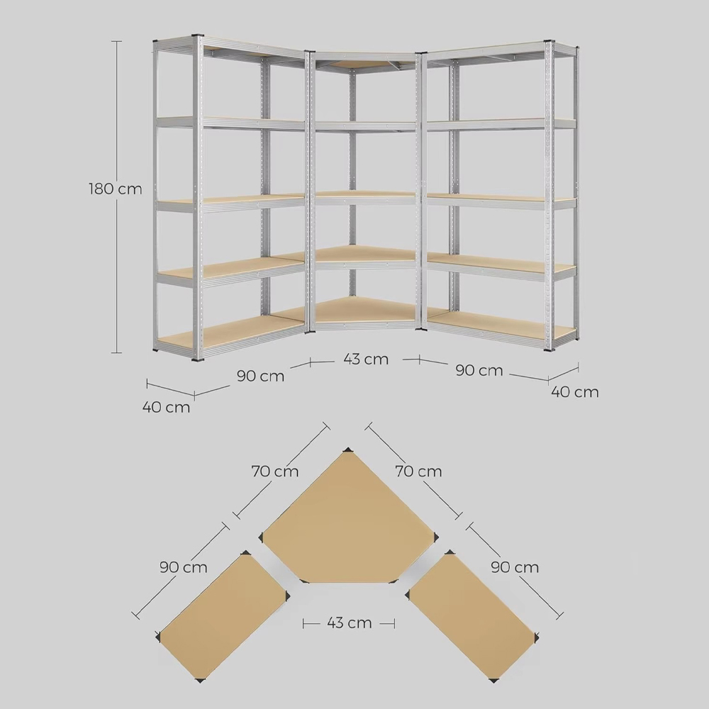 Detalle de estructura de estantería de carga pesada