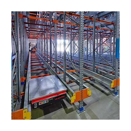 Sistema de estanterías con lanzadera para palets ajustable de alta resistencia con capacidad de carga de 1000 a 1500 kg, fabricado en China.