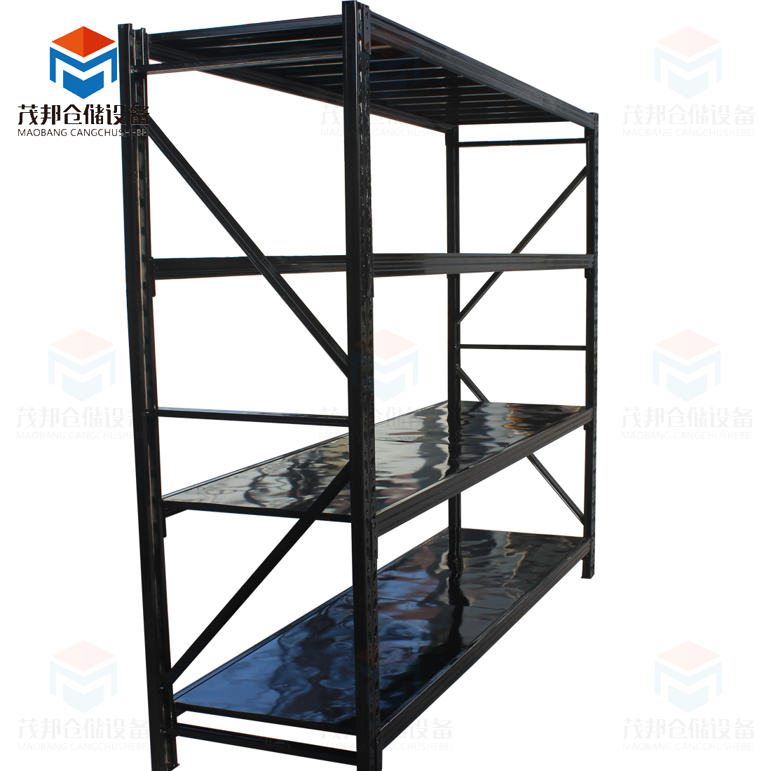 Estantería industrial de metal resistente para almacén con plataforma de acero.