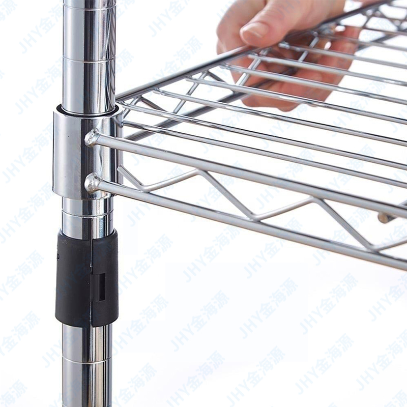 Estantería NSF Unidad de almacenamiento de equipos Estantería de alambre de 4 niveles Estantería de alambre de doble pico 250 kg Estantería de alambre de alta calidad