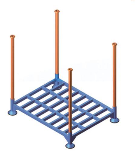 Estantería apilable para rollos textiles, con capacidad de carga de 1000 kg, estantería desmontable de acero para palets, ideal para almacenes de telas.