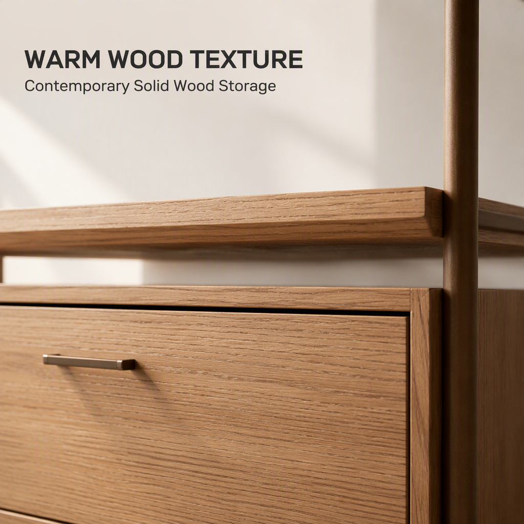 Modular Wooden Bookcase Open Shelves Metal Frame Office Storage Bookshelf Custom