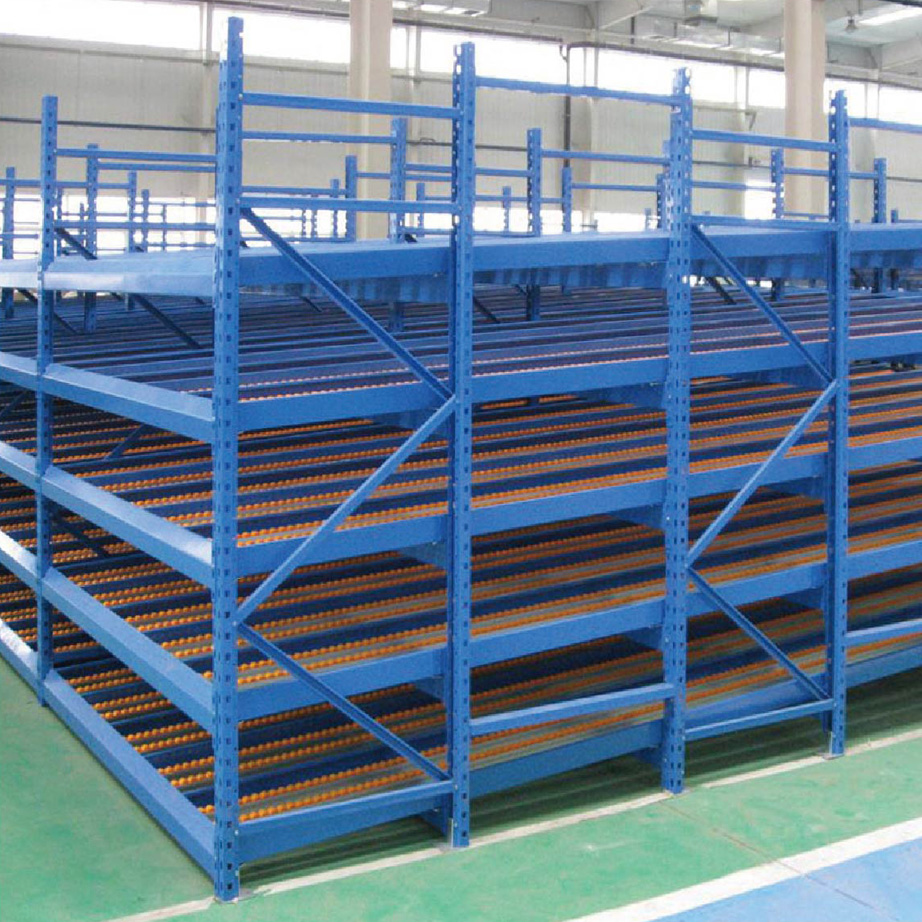 Estantería de flujo de alta densidad y alta resistencia de 5 pulgadas, acero laminado en frío con recubrimiento de polvo, para almacenamiento en almacén, palets de cartón, estantes de gravedad personalizados.