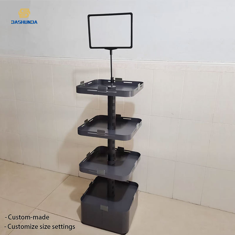 Estantería multifuncional de hierro para promociones en tiendas de conveniencia/supermercados: estantería modular para bebidas, alimentos y medicamentos. Diseño duradero.