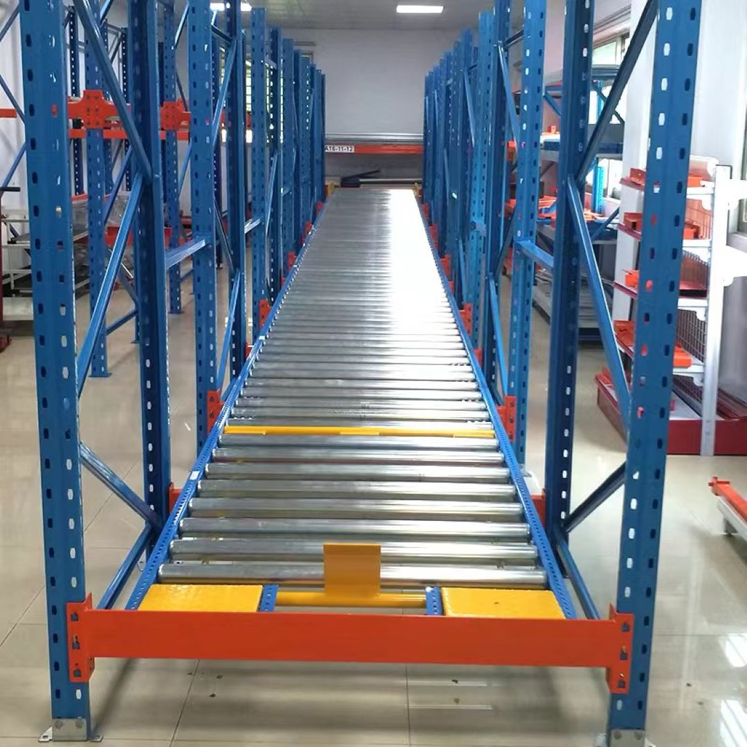 Sistema de estanterías dinámicas de flujo por gravedad FIFO de acero de alta resistencia para almacenamiento en almacén de 5 capas con protección contra la corrosión TUV