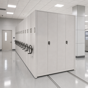 Estantería móvil inteligente automática, archivador metálico, compactadora de acero, estantería móvil de gran capacidad, equipamiento moderno para bibliotecas, estantería móvil.