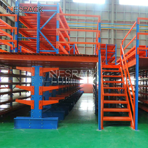 Estanterías industriales galvanizadas para almacenes, estructuras de entrepiso de acero, plataformas de estanterías para segundo piso con oficina.
