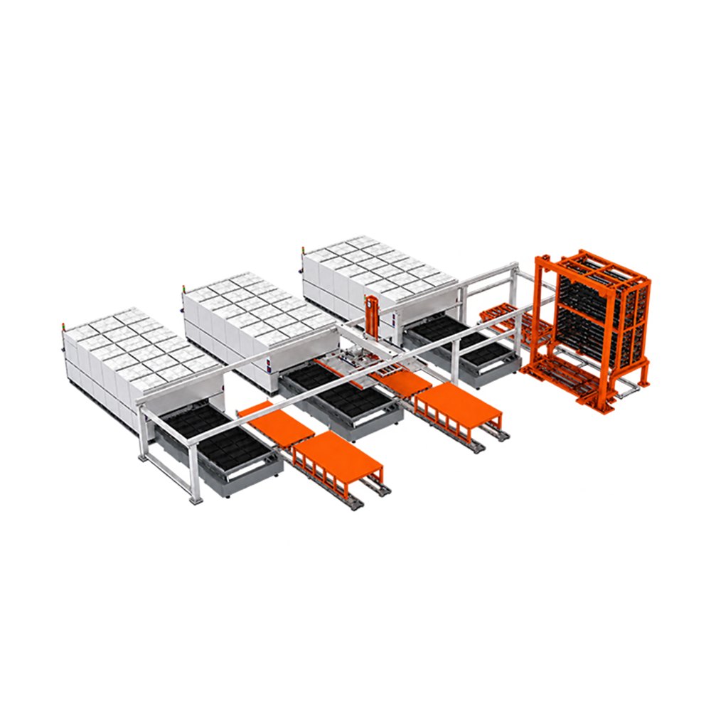 Sistema automático de almacenamiento de chapa metálica para taller metalúrgico, almacén vertical de placas de acero, estantería de almacenamiento inteligente con pantalla táctil PLC.