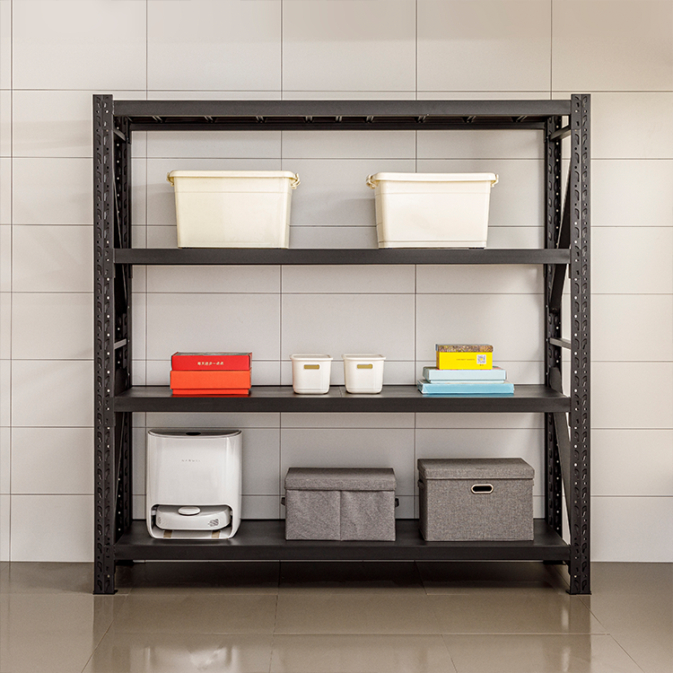 Estantería metálica resistente de 4 niveles para garaje, estantes ajustables de acero para almacenamiento, ideal para almacén, cocina y despensa.