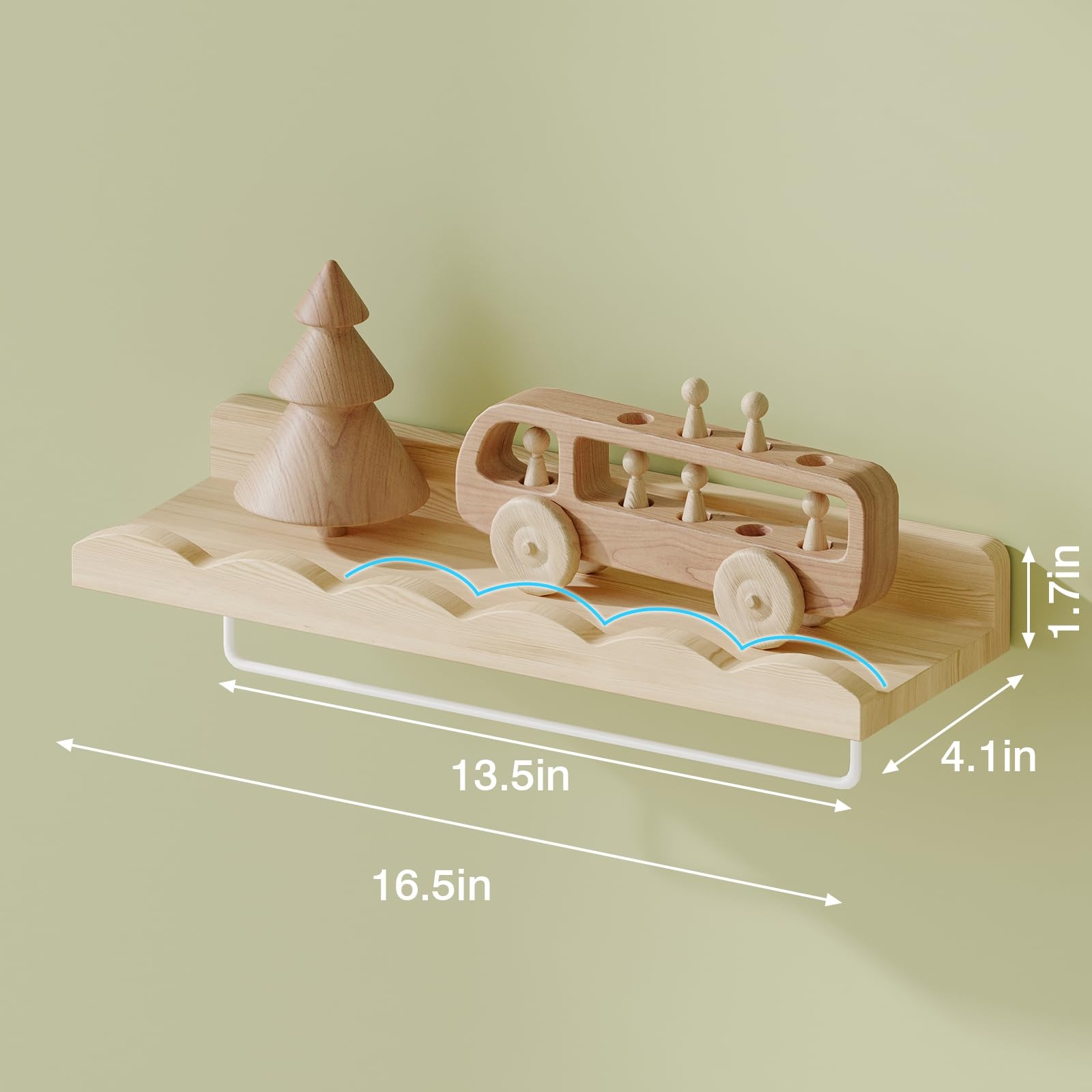 Estantería de bambú de 4 niveles para libros infantiles, tipo estantería de pared, estante de almacenamiento de madera para guardería o sala de juegos, OEM personalizado