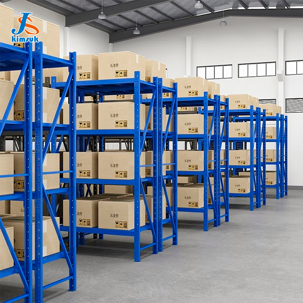 Estantería metálica ajustable sin tornillos y estanterías para almacén, almacenamiento de carga media.