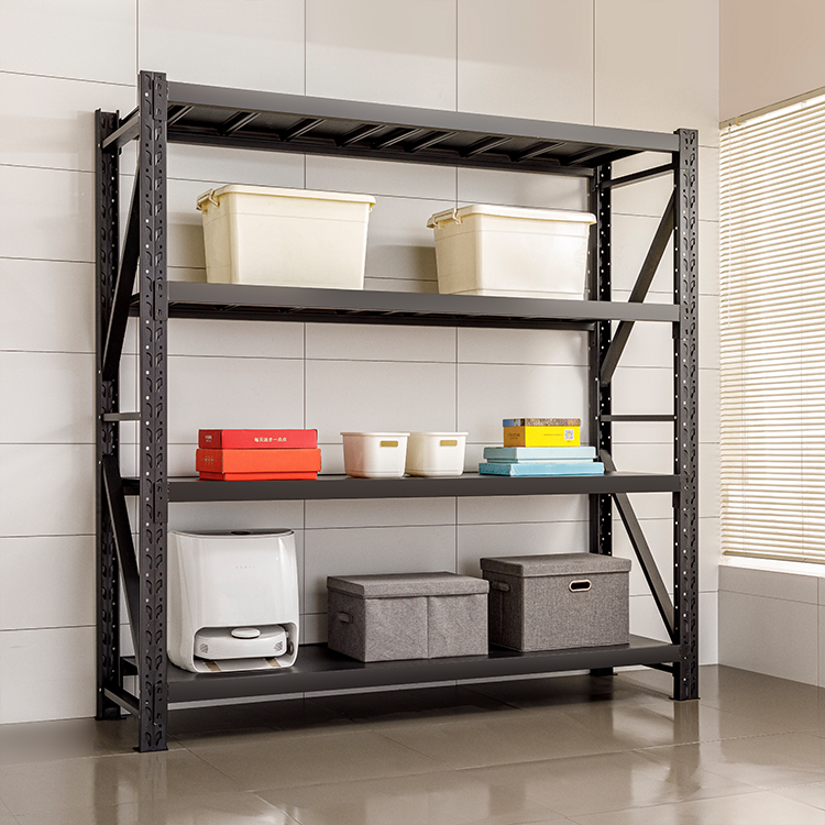 Estantería metálica resistente de 4 niveles para garaje, estantes ajustables de acero para almacenamiento, ideal para almacén, cocina y despensa.