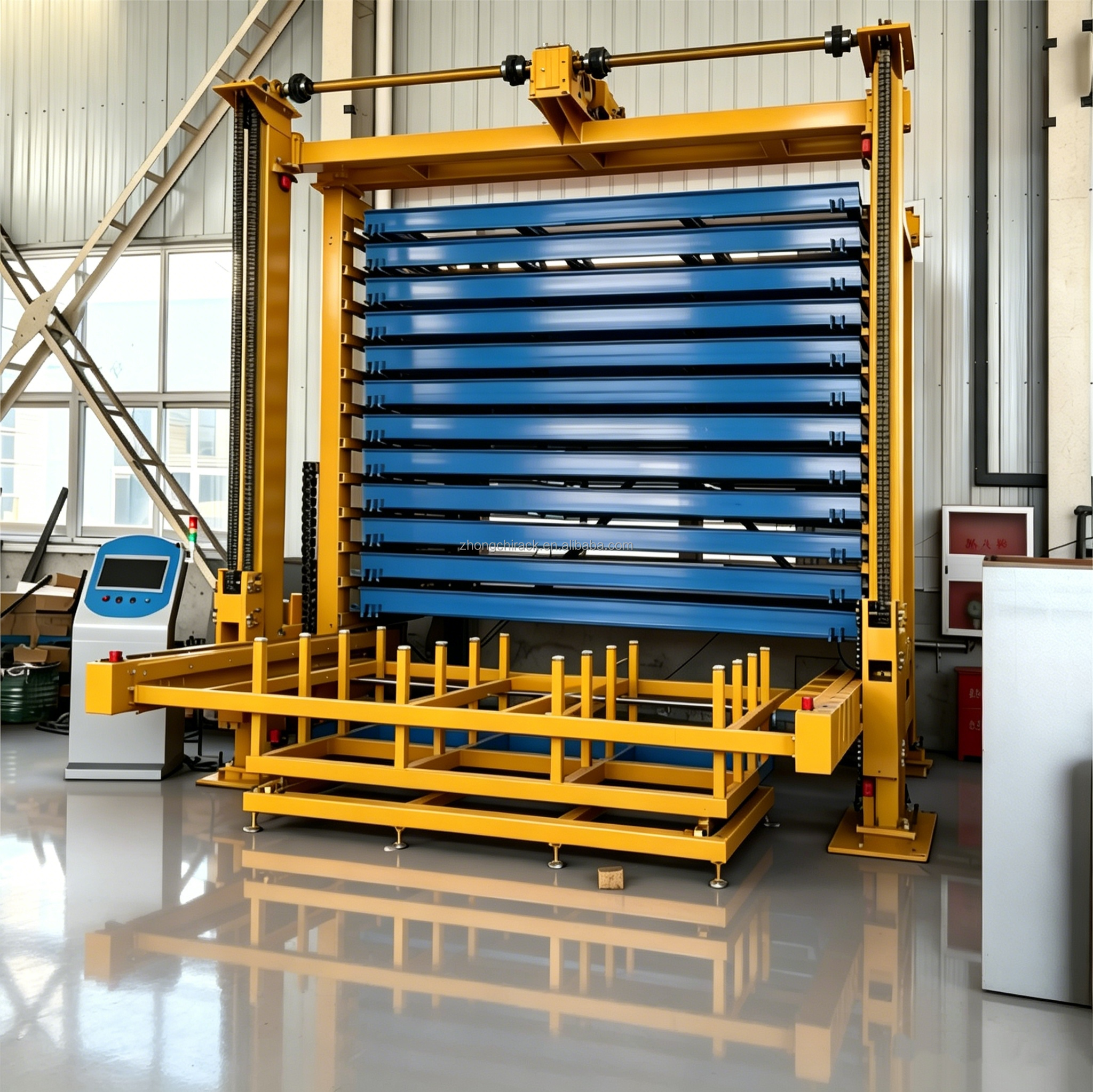 Sistema de almacenamiento tipo cajón de chapa metálica eléctrica resistente y duradera con sistema de recuperación automatizada para almacenes.