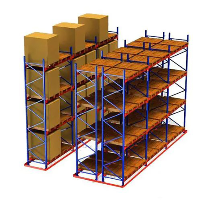 Sistema de estanterías VNA para almacenes de pasillos estrechos. Estanterías que ahorran espacio para almacenamiento de alta densidad.