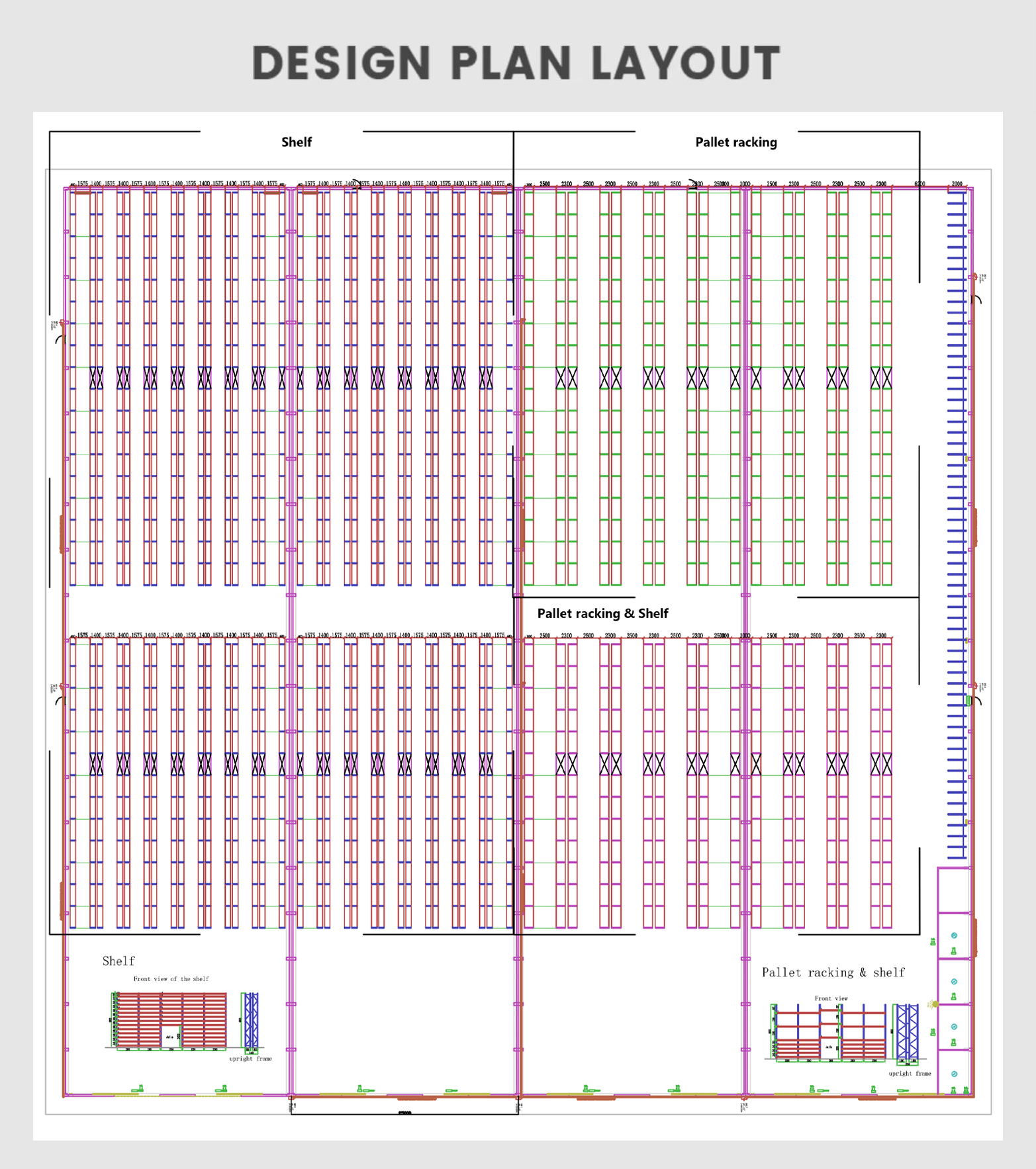 Forklift Direct Entry Design Rack Heavy Duty Drive in Through Pallet Storage Racking
