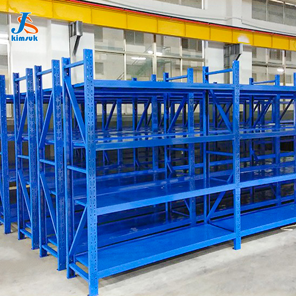 Estanterías ajustables de metal sin tornillos a bajo precio y estanterías para almacén, almacenamiento de carga media.