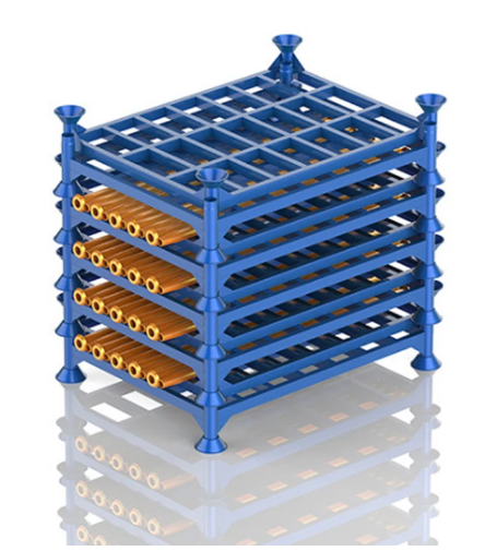 Estantería apilable para rollos textiles, con capacidad de carga de 1000 kg, estantería desmontable de acero para palets, ideal para almacenes de telas.