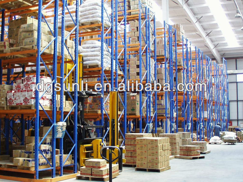 Estantería doble de alta resistencia de fábrica china, estantes de almacenamiento selectivo de alta densidad, apilador de acero duradero con certificación CE