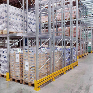 Estantería industrial de alta densidad para palets, ajustable, doble, profunda, de acero de 5 capas con recubrimiento en polvo de alta resistencia para protección contra la corrosión.