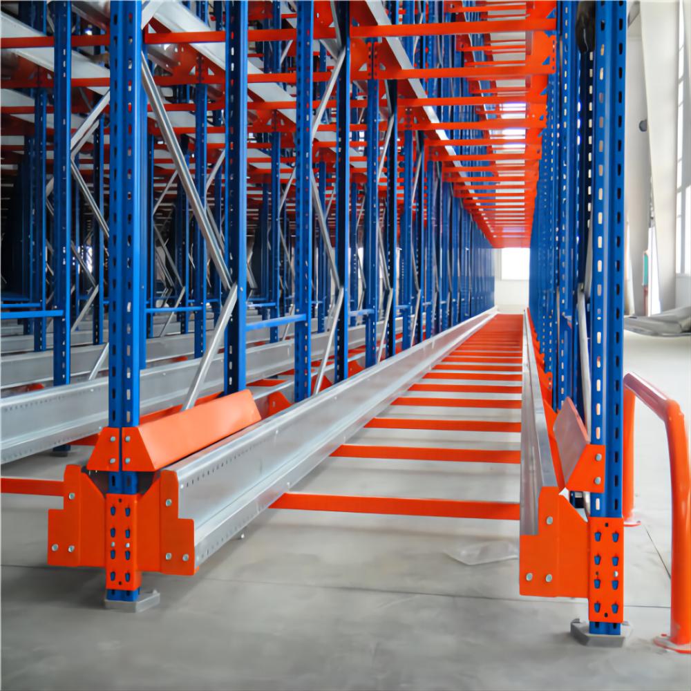Estanterías metálicas apilables automatizadas, estanterías y unidades de almacenamiento para almacenes, sistema de estanterías con lanzadera para palés ASRS.