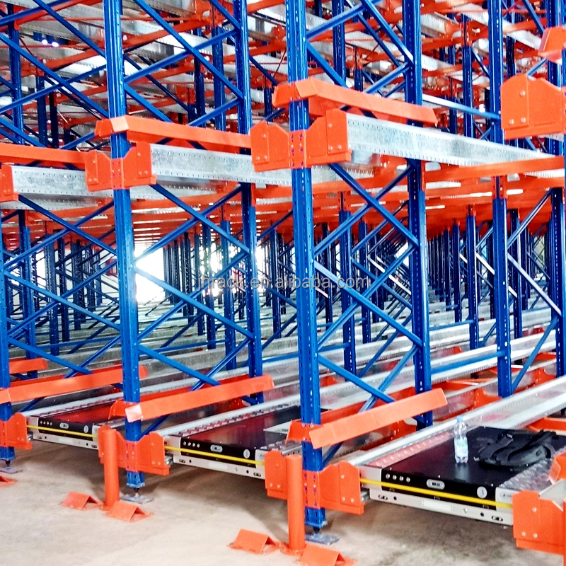 Sistema de estanterías LIFO de alta densidad para almacenamiento personalizado, estanterías galvanizadas para almacén, serie de estanterías para palets con sistema de radio-lanzadera