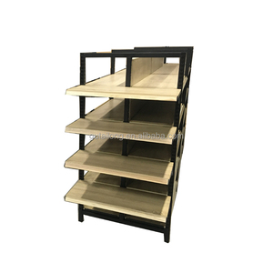 Estantería moderna de doble cara metálica ecológica para supermercado, resistente y de alta calidad, con acabado de pintura en polvo. 750 mm de profundidad, 1650 mm de altura.
