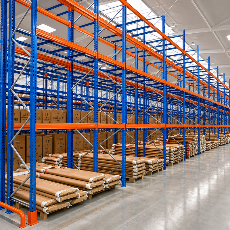 Estantería selectiva para palets Q235B de acero, estantería de almacenamiento de acero, estanterías de vigas para almacén, ajustable