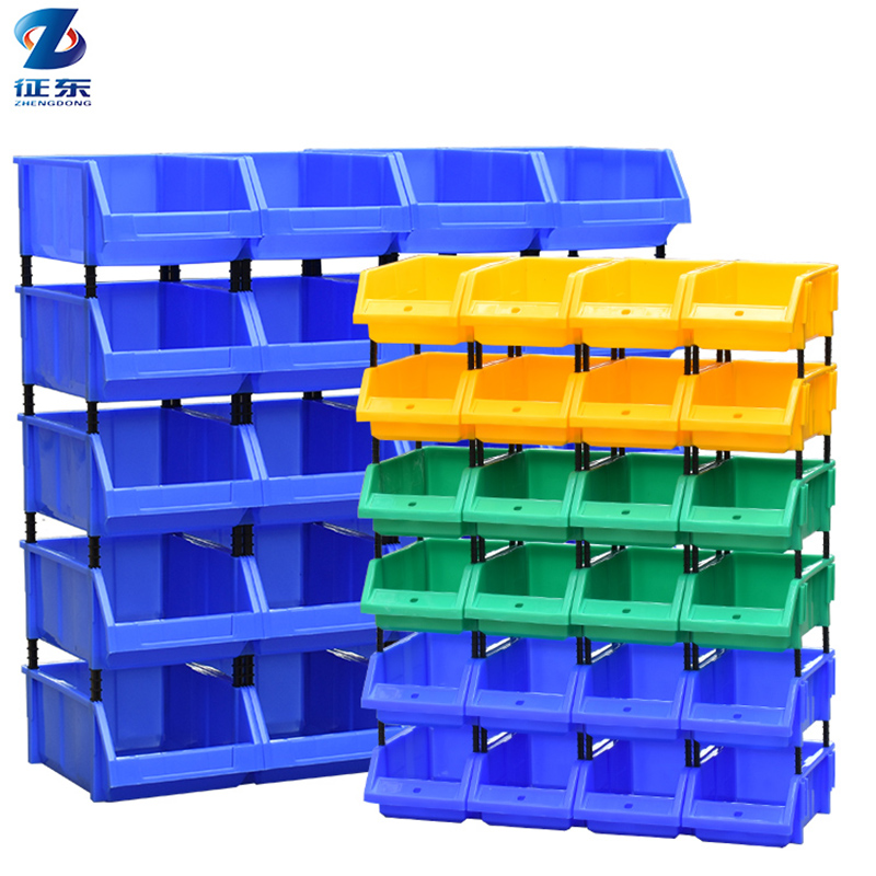 Contenedores de almacenamiento para piezas pequeñas de taller, estantes para tornillos, contenedores apilables para recogida, caja de almacenamiento industrial