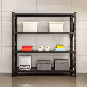 Estantería metálica resistente de 4 niveles para garaje, estantes ajustables de acero para almacenamiento, ideal para almacén, cocina y despensa.