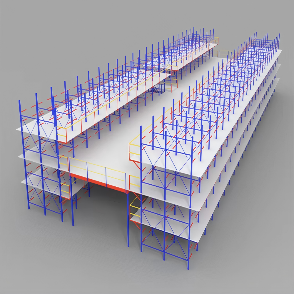 Estanterías de alta resistencia, adecuadas para almacenar paneles de madera y materiales de acero. Estanterías en voladizo. Estanterías tipo plataforma tipo entrepiso.