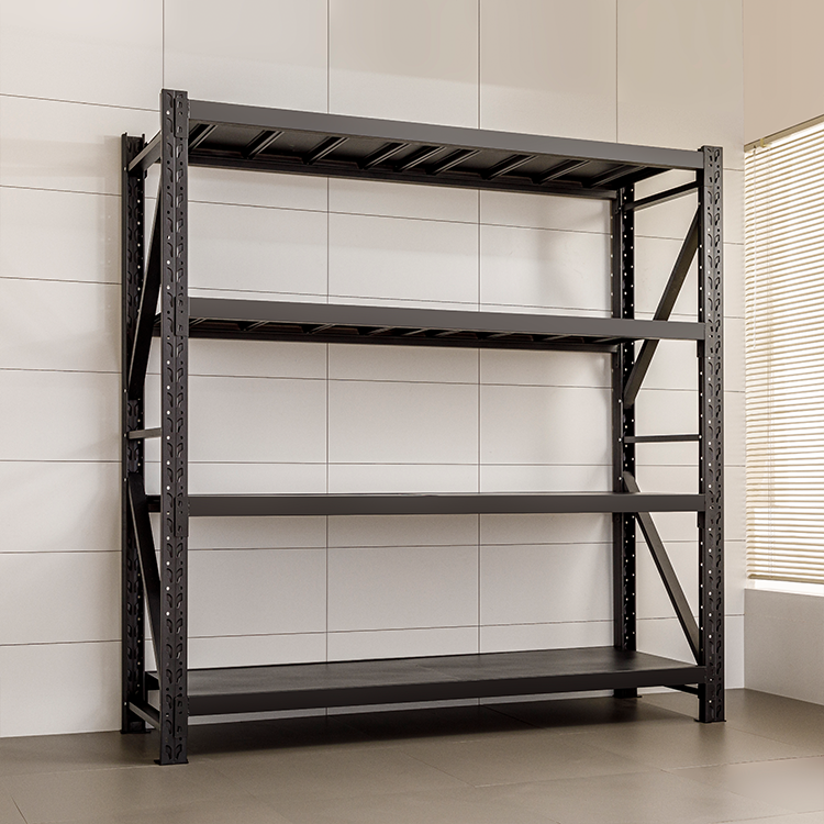 Estantería metálica resistente de 4 niveles para garaje, estantes ajustables de acero para almacenamiento, ideal para almacén, cocina y despensa.