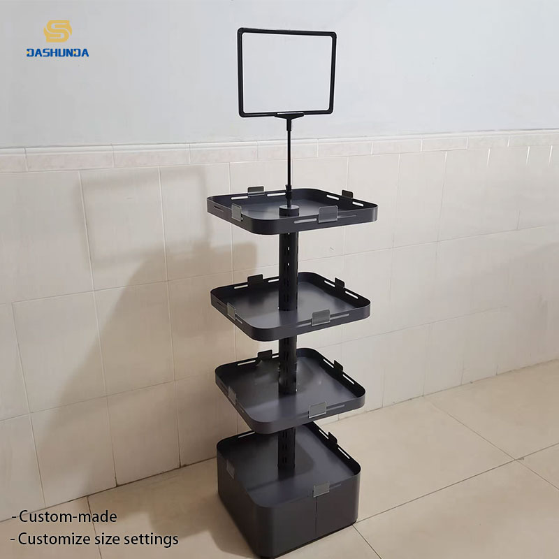 Estantería multifuncional de hierro para promociones en tiendas de conveniencia/supermercados: estantería modular para bebidas, alimentos y medicamentos. Diseño duradero.