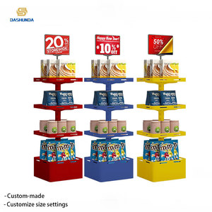 Estantería multifuncional de hierro para promociones en tiendas de conveniencia/supermercados: estantería modular para bebidas, alimentos y medicamentos. Diseño duradero.