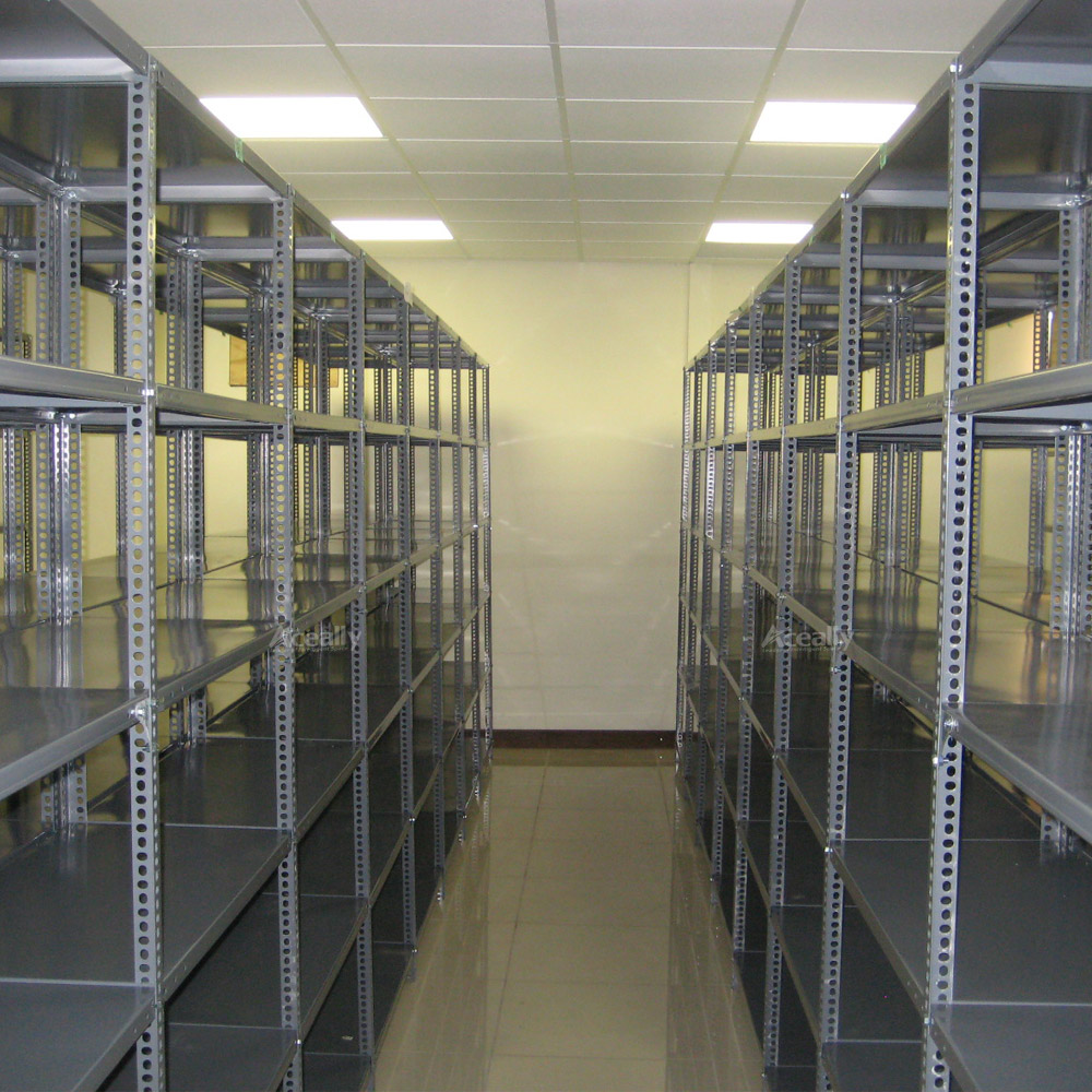 Estantería metálica de bajo consumo con ranuras y ángulo ajustable, de fabricación directa de fábrica.