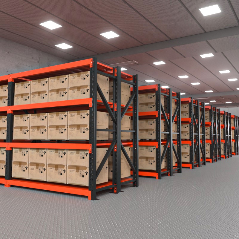 Estantería industrial de acero ajustable sin tornillos de 200 kg/nivel para almacenamiento, sistema de estanterías metálicas para almacén con protección contra la corrosión.