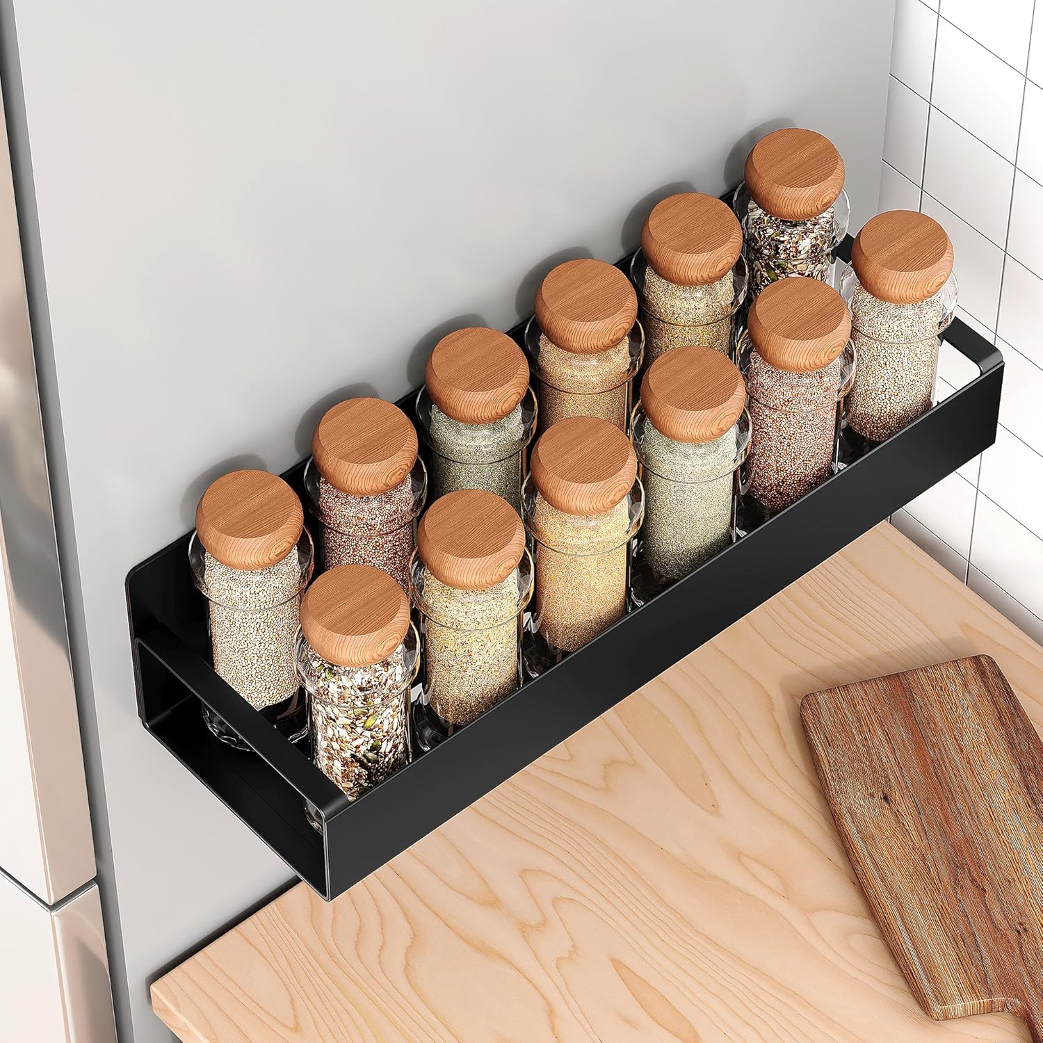 Estante de almacenamiento metálico portátil multifuncional moderno, estante lateral colgante, organizador doméstico montado en la pared para refrigerador y lavadora