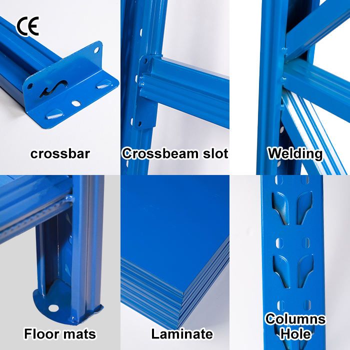 Estanterías industriales de acero personalizables con pernos ajustables para garajes y almacenes, ideales para apilar palets.