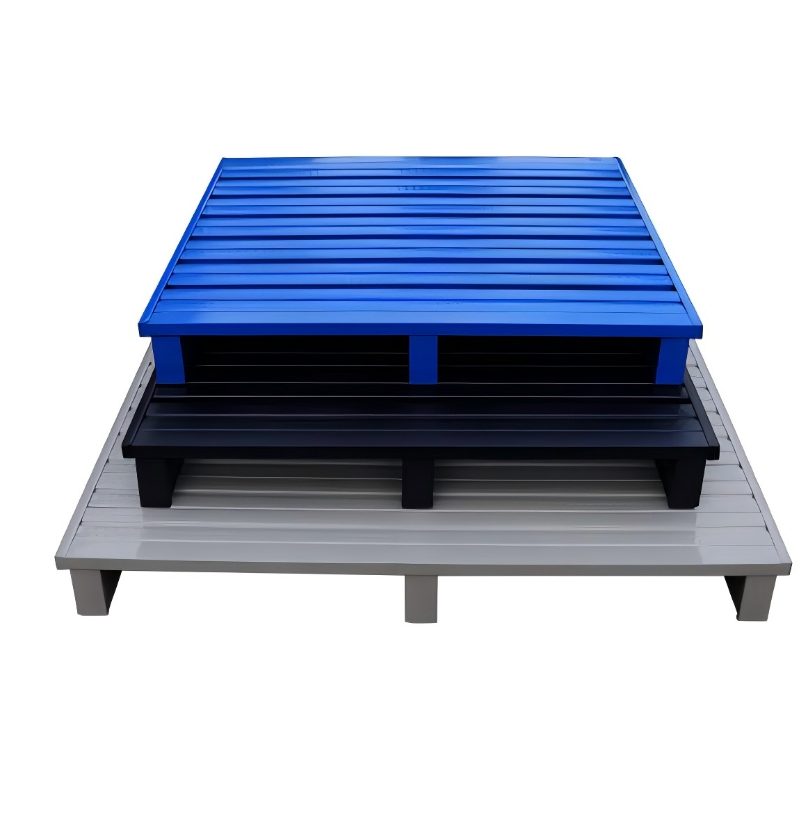 Estanterías industriales de alta resistencia para palets, fabricadas en HDPE, para manipulación de materiales, transferencia y almacenamiento con carretillas elevadoras, capacidad de 800 kg a 4000 kg.